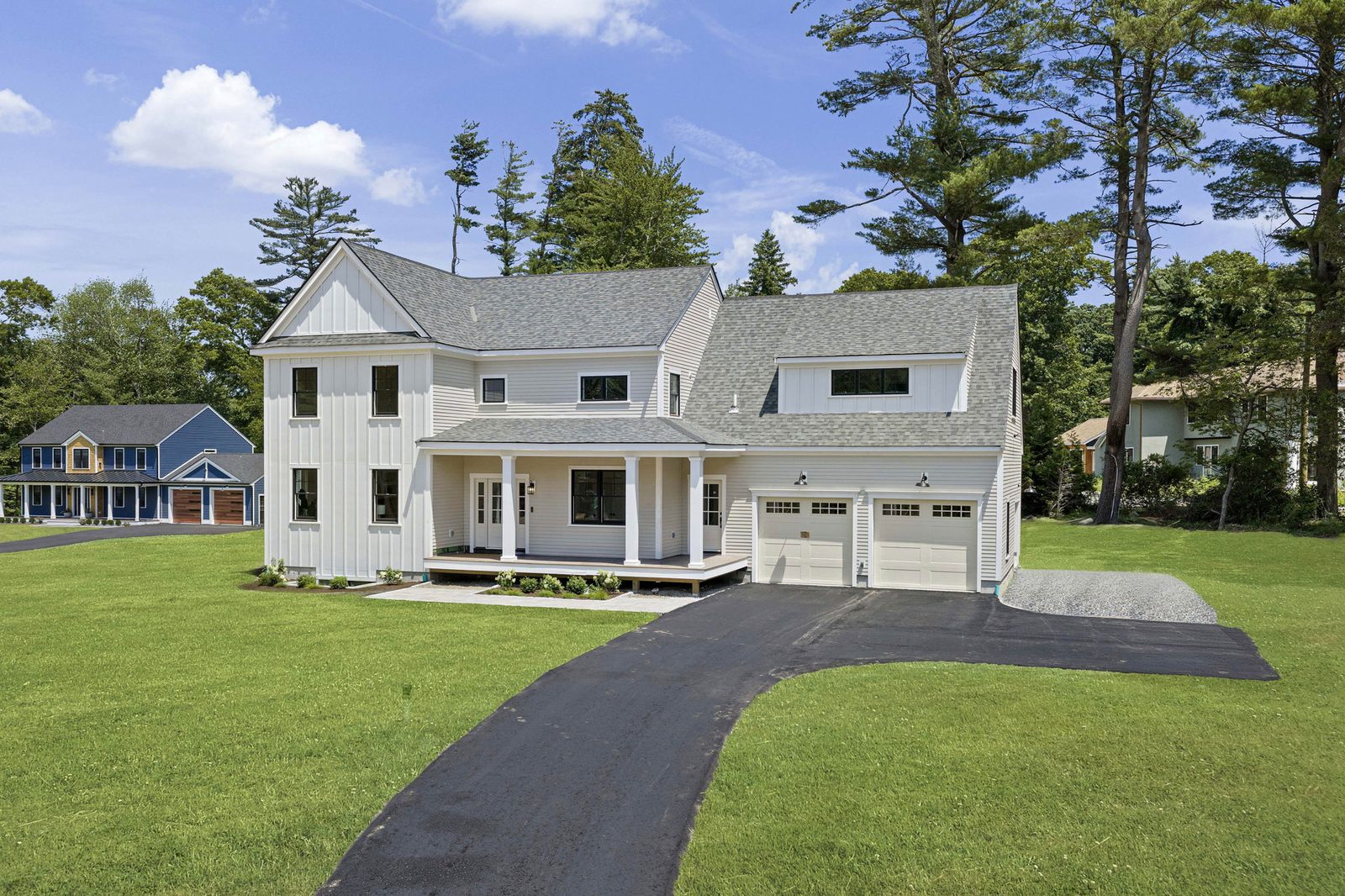 The Shoreline at Scituate, exterior view of the residence with drive and grounds