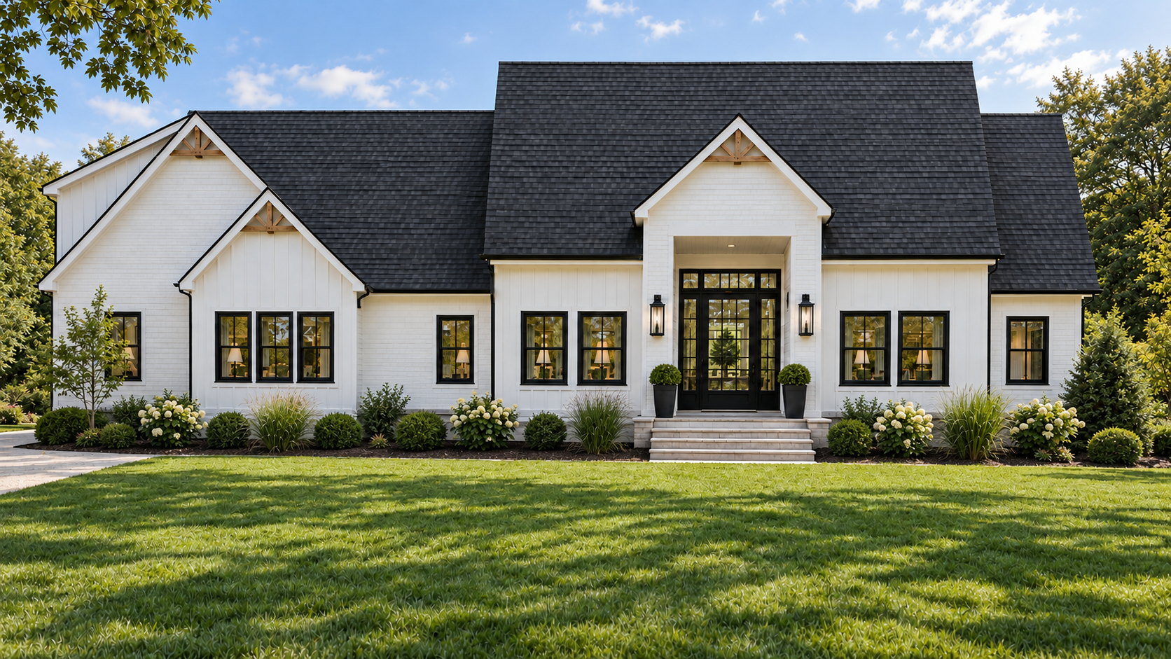 27 Spring Street, Hanson. Modern farmhouse residence by A.A. Development, available. Architectural rendering.